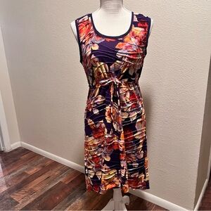 Simply Vera Wang Floral Sleeveless Dress Women's Size Medium